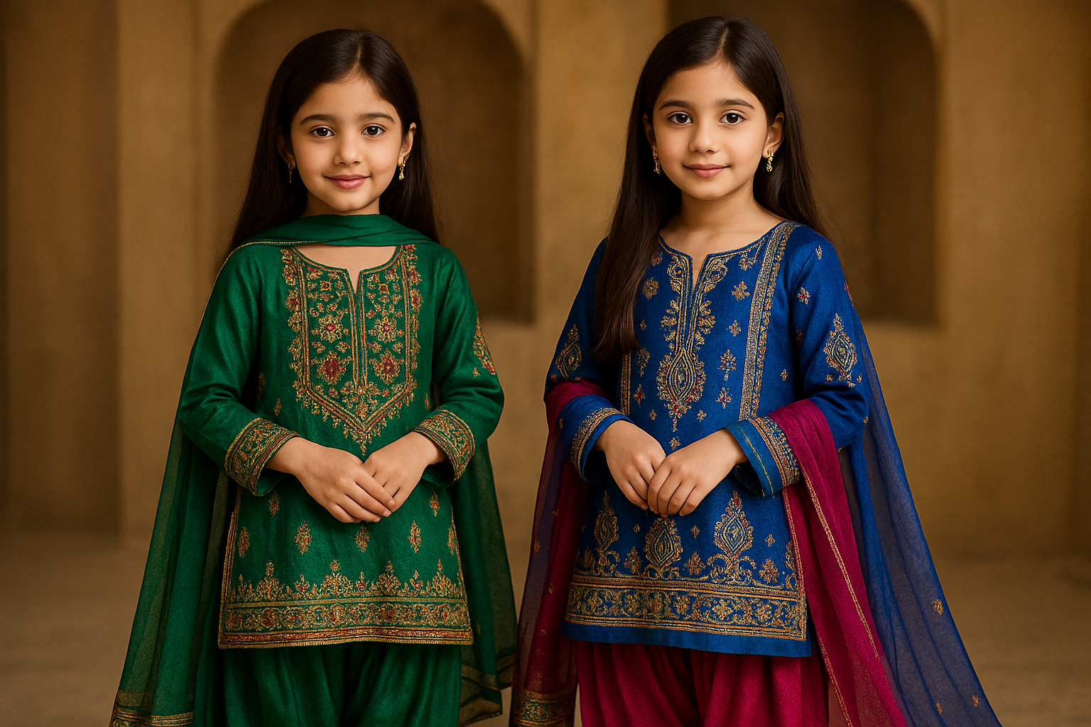 Traditional Pakistani daughter clothes